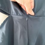 ZARA NWT Cut Out Side Slit SatinNavy Blue Maxi Dress XL Photo 3