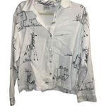 Chico's ✨Chico’s Animal Safari Linen Button Down Sz 1 Shirt✨ Photo 0