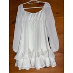 Lulus NWT  Gorgeous Expertise White Ruffled Long Sleeve Mini Dress Party Size XS Photo 1