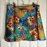 Blue and Orange Skater Mini Skirt Resort Wear Made in Brazil Size 10 Photo 2