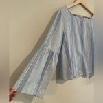PPLA Eva Woven Top Women L Cotton Boho Bell Sleeve Cropped Beach Coastal Spring Photo 2
