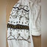 Free People  give him the cold shoulder gold beaded ivory long sleeve top XS 2127 Photo 3