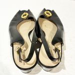 Salvatore Ferragamo  Peeptoe Slingback Sandals Patent ITALY Black Size 8.5B Photo 4