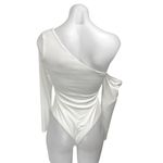 superdown  Womens White Off Shoulder Long Sleeve Thong Bodysuit Blouse Top Size S Photo 1