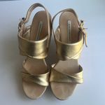 Diane Von Furstenberg  Women's Ophelia Wedge Sandal,Gold Metallic/Nude 10.5M = Photo 1