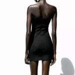 ZARA NWT Black bow front mini dress with white contrasting bows Photo 4