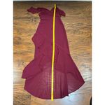 Lulus NEW  Burgundy Maxi Dress S Off Shoulder Asymmetrica Formal Evening Gown Photo 5
