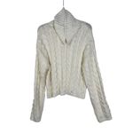 Z Supply Z‎ Supply Womens Cream Cable Knit Turtleneck Long Sleeve Sweater Photo 2