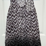 Sheer Sleeveless Striped Top White Back Medium Blouse Shirt Flowy‎ High Low Photo 0