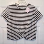 Ivory Ella NWT  Striped Semi-Crop Top Photo 1