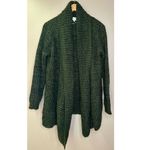 John + Jenn  Chunky Knit Forest Green Open Front Cardigan Sweater Photo 1