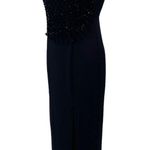 Vintage 90s Column Maxi Dress Sequin Fishnet Crochet Overlay Black NEW Womens S Photo 3