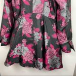 Jerry T Art To Wear Floral Jacket Tie Front Flare Sz Large Pink Photo 13