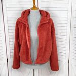 PINK - Victoria's Secret Pink Victoria’s Secret Funnel Neck Cropped Teddy Hoodie Jacket Rust Orange Small Photo 7