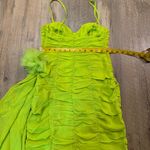For Love & Lemons NWT  Lorlai Mini Dress in Lime Green Ruched Dress Medium Photo 8