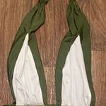 Womens One Piece Swim Bathing Suit M Medium Dark Olive Green Halter Top Photo 4