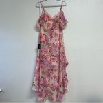 Lulus  Watch Me Grow Pink Floral Print Cold-Shoulder High-Low Dress Medium Photo 9