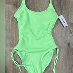 Hurley New  Ribbed Neon Green One-Piece Cheeky Swimsuit Photo 0