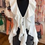 Lumière Lumiere - White Ruffle Sleeveless Top - Size Medium Photo 1