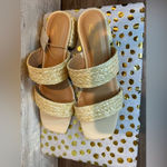 Joie  Niki Raffia vegan braided straw heel sandal size 8.5 EUC Photo 3