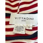 Vittadini Sport Womens Knit Top Sz Small Red White Stripe Short Sleeve Photo 3