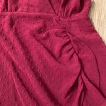 Lulus  For Us to Dance Magenta Swiss Dot Ruffled Midi Dress Size S NWT Photo 5
