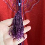 Vintage UMI Collections Anne Crimmins Embroidered Red Zip Cardigan M Boho Artsy Size M Photo 4