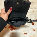 Macy's Black Textured Pleather Bag with Zipper Closure Photo 6