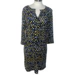 Chico's  Polka Dot Button Neck Dress Black Yellow Gray White‎ Photo 2