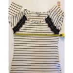 Bar III Bar lll Black/ White Striped Lace Design Overlay Top Sz S Photo 4