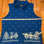 Mountain Lake Blue Fleece Vest with Snowman Embroidery Womens XL Photo 2