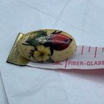 Artisan Vintage brooch   hand painted flower on ceramic. Photo 4