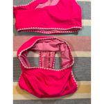 NWOT, Hot Pink One Shoulder Embroidered Bikini, Size Small Photo 1