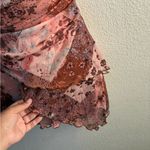 SheIn Y2K Floral Halter Boho Backless Rusty Orange Patchwork Mini Dress S Photo 6