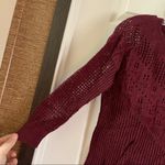 American Eagle AEO Maroon Scoop Neck 3/4 Sleeve Sweater Top Small Photo 3