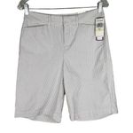 Dockers Womens Shorts 4 Ideal Fit Mid Rise Metro Bermuda Stripes New Photo 0