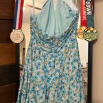 Floral Blue Mini Dress Photo 3