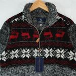 Simply Southern  Sherpa Fleece Womens M Faux Fur Fair Isle Quarter Zip Pullover Photo 3
