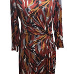 Anne Klein Abstract Print Wrap Midi Dress Women Size 14 Photo 0