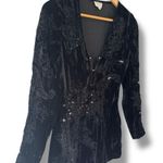Hemant & Nandita Black Velvet Burnout Mini Dress S Photo 1