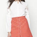 Maje  Orange Tweed A-Line Mini Skirt Photo 0