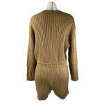ZARA  Women's Brown Rib Khit V-Neck Long Sleeve Sweater Jumpsuit Romper Size L Photo 1