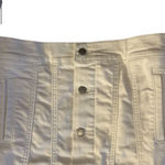 Lands' End  Women's White Denim Jacket L Long Sleeve Casual Photo 7