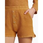 Donni Waffle Knit Shorts $114 GUC Lounge Comfort Mini Mustard Honey Yellow Small Photo 4