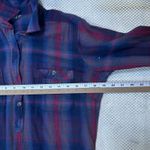 Eddie Bauer Womens Flannel Shirt Dress Belted Plaid Long Sleeve Blue Red Size 10 Photo 6