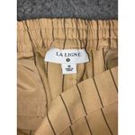 LA LIGNE Pinstripe Wide Leg Pants Women 1X Elastic Waist Plus Size Bleached Tan Photo 6