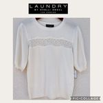 Laundry by Shelli Segal Laundry Women white lace sweater size S Photo 1