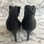 Dress Barn  Heels Open Toe Nylon Fabric Black Cutout 9 Evening Dressy Stretch Mod Photo 7