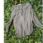 Anthropologie  Cloth and Stone Front Tie Green Oversized Longsleeve Size Medium Photo 3