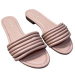 Loft Slide Sandal Pink Slip-on Size 8 Straps Low Block Heel Photo 0